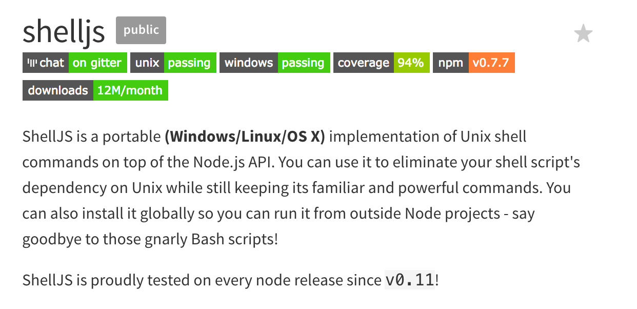 shelljs