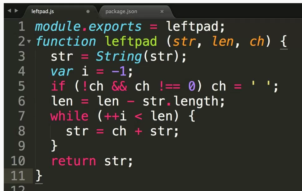 left-pad code