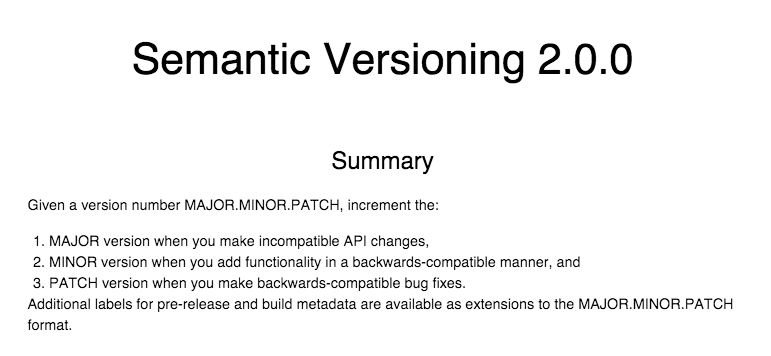 semver 2.0