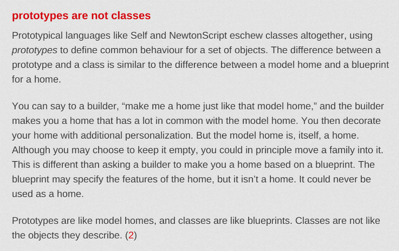 prototypes aren't classes